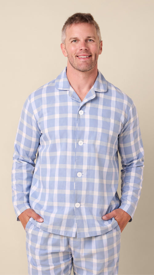 Harbor Blue Flannel Pajama Set Extra Blue
