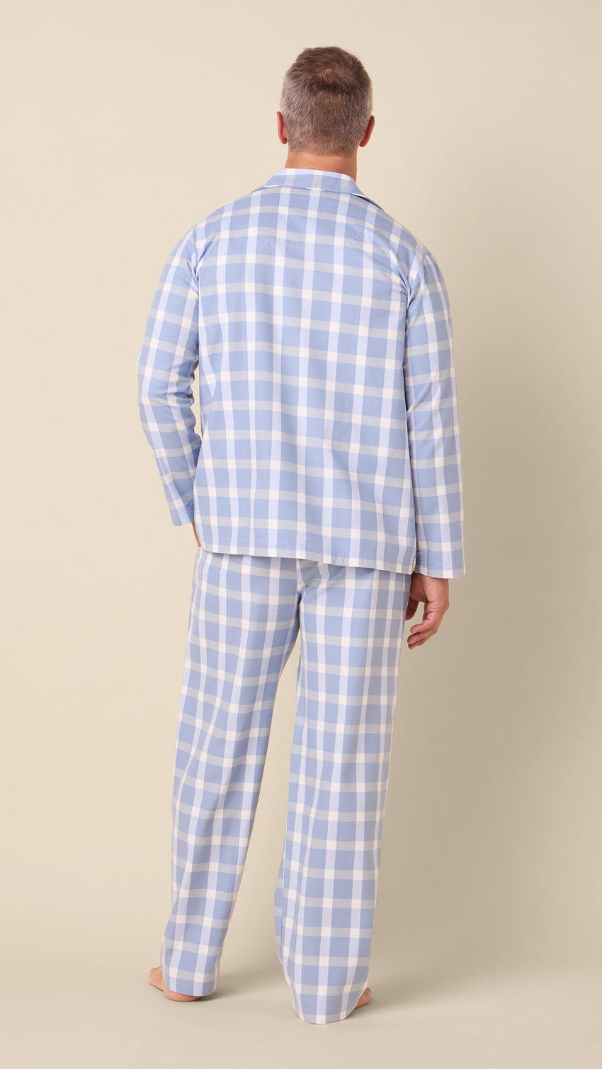 Harbor Blue Flannel Pajama Set Hover Blue