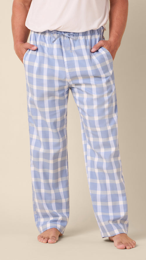 Harbor Blue Pima Flannel Pant Hover Blue