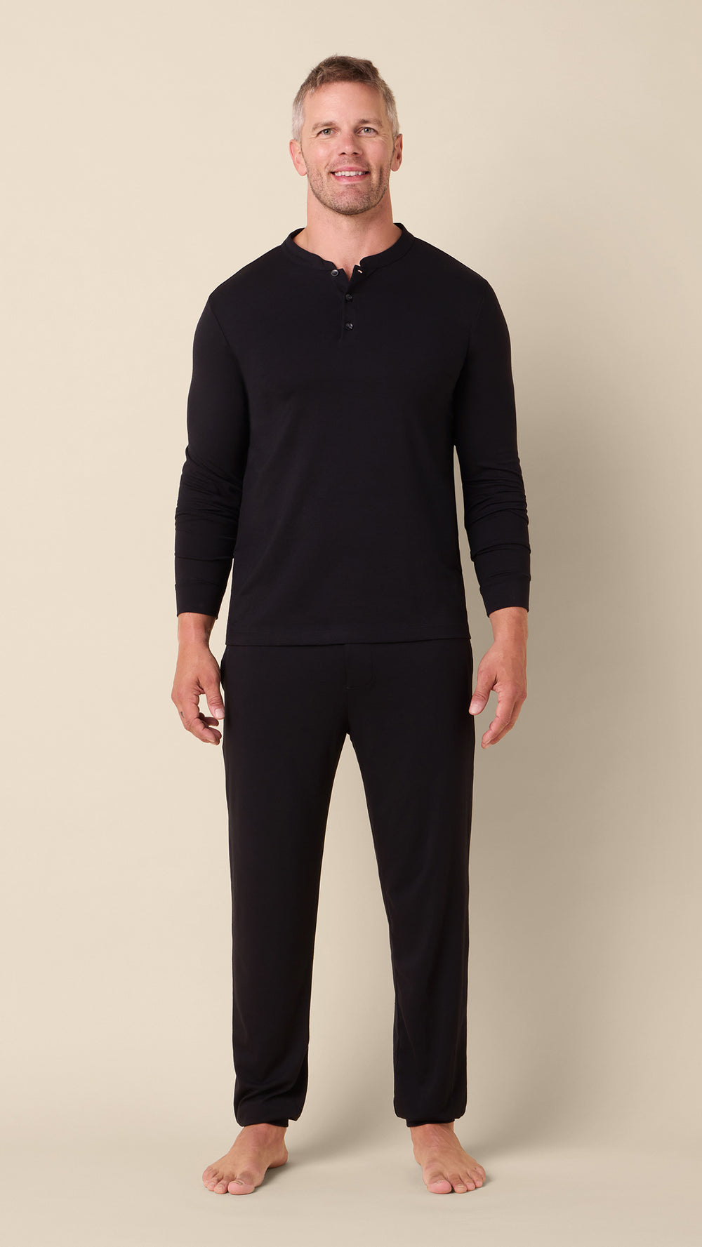 Classic Pima Knit Henley Set - Midnight Main Midnight