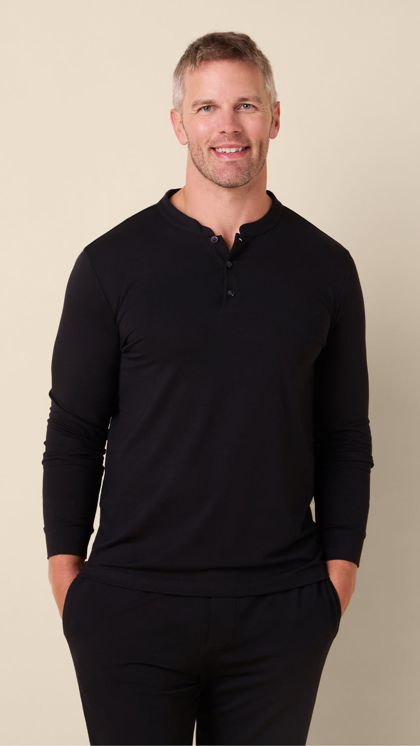 Classic Pima Knit Henley Set - Midnight Extra Midnight