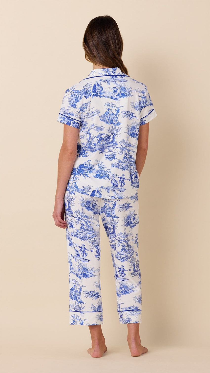 Idle Hours Pima Knit Capri Set - Blue Extra Blue