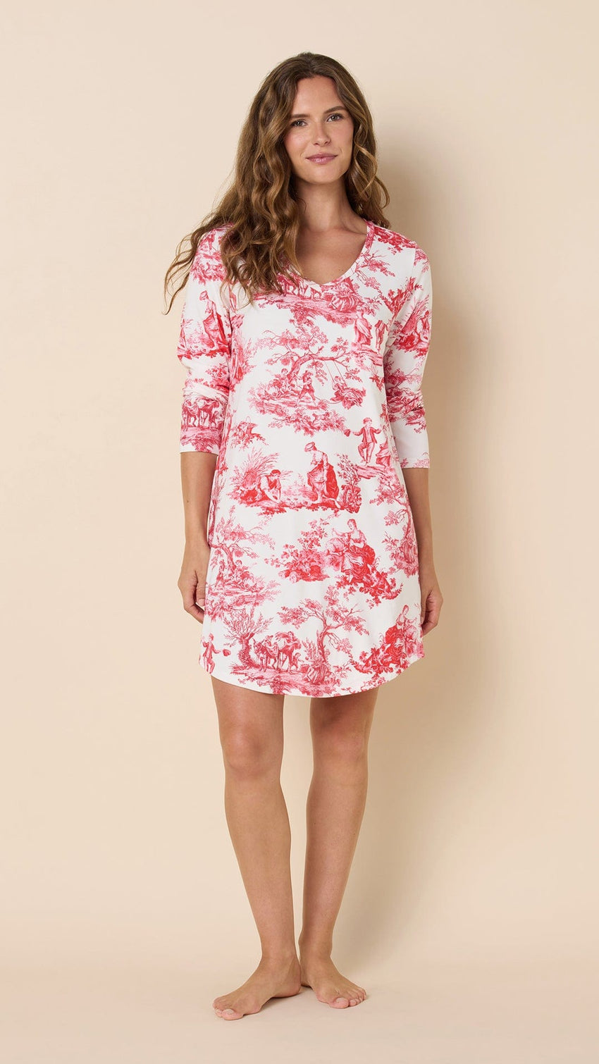 Idle Hours Pima Knit Long-Sleeved Sleep Shirt Main White