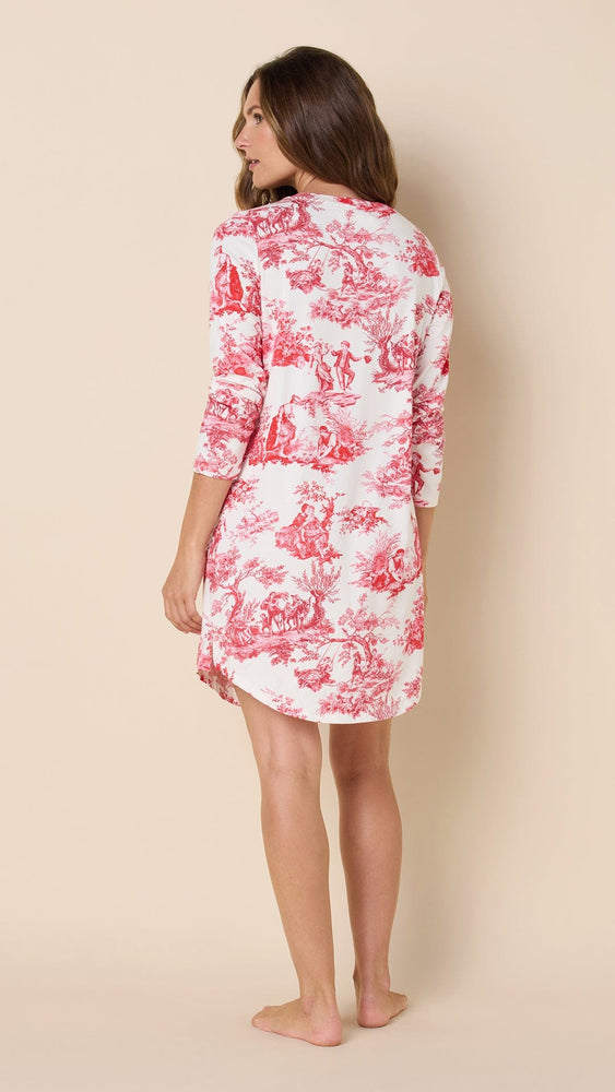 Idle Hours Pima Knit Long-Sleeved Sleep Shirt Hover White