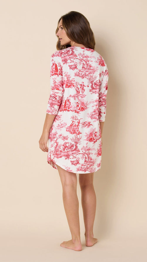 Idle Hours Pima Knit Long-Sleeved Sleep Shirt Hover White