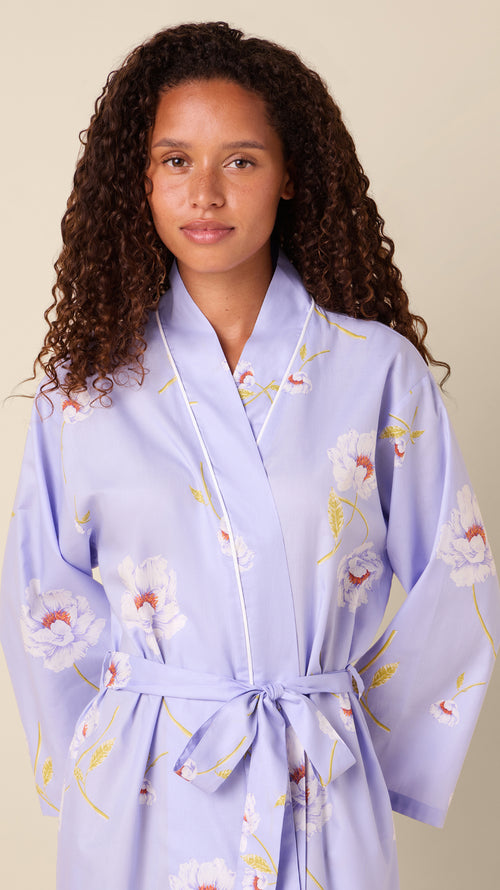 Isabella Luxe Pima Kimono Robe Extra Lavender