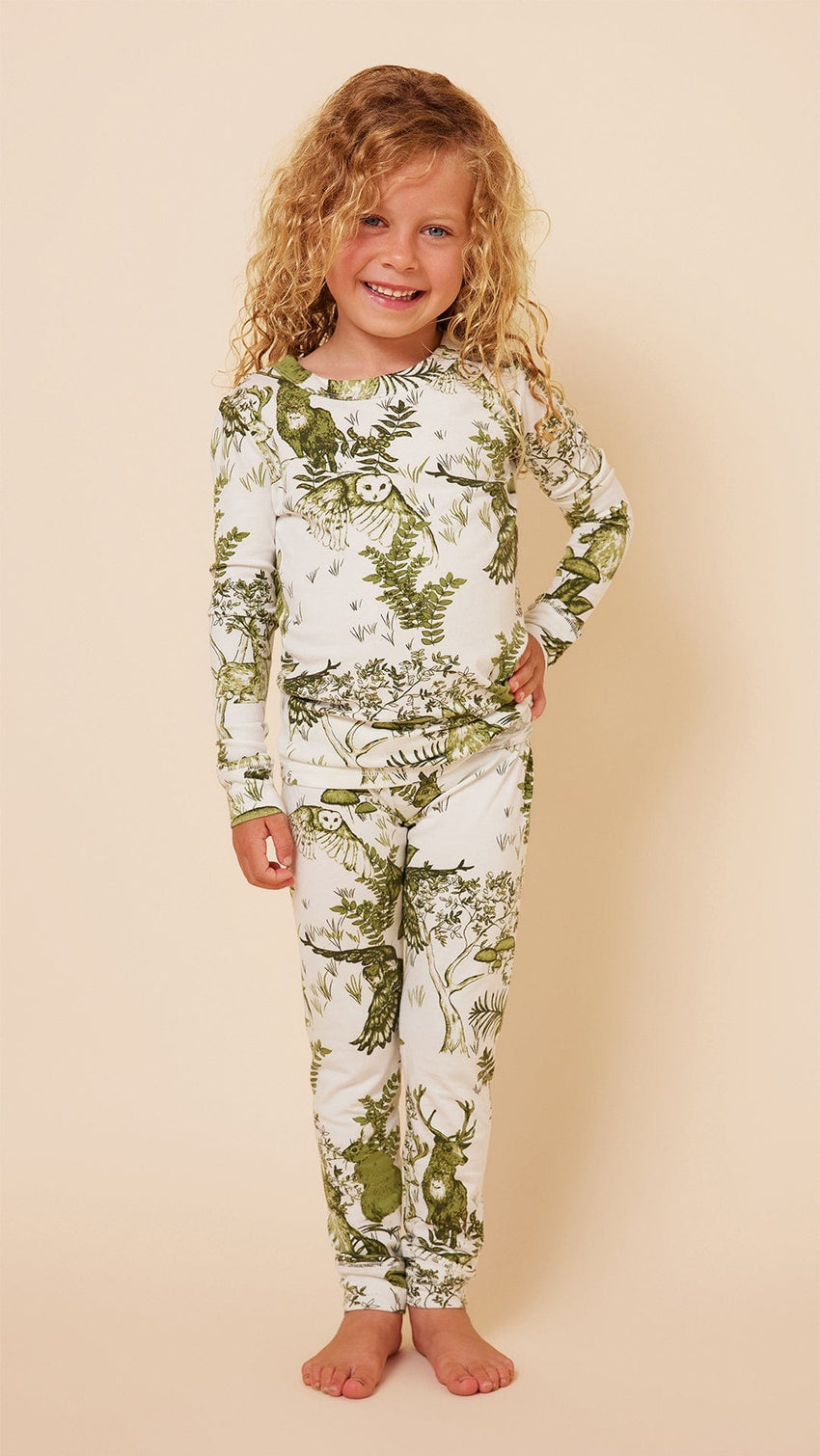Woodside Pima Knit Kids Pajama Main White