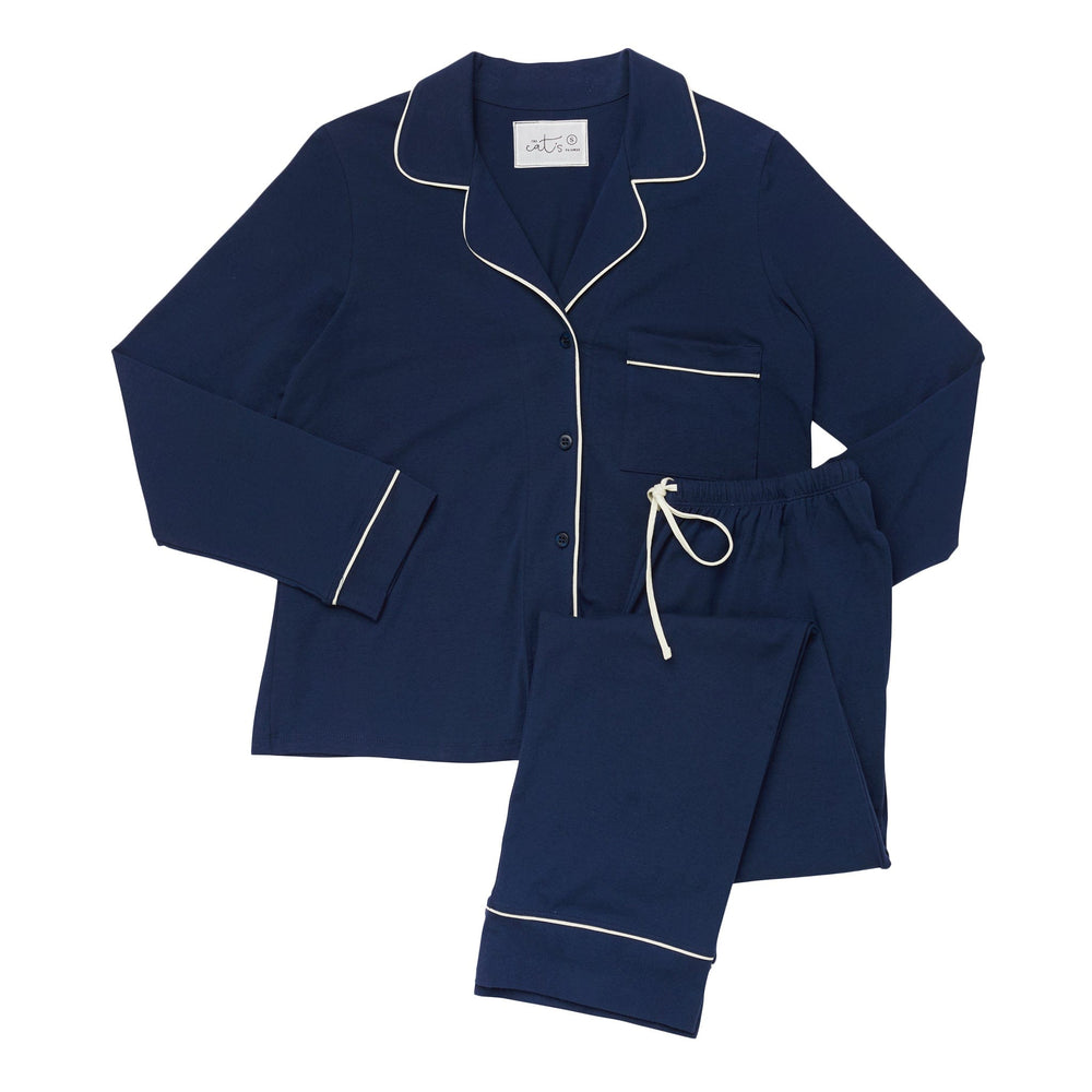 Classic Pima Knit Pajama - Marine Blue Extra Wide Marine Blue