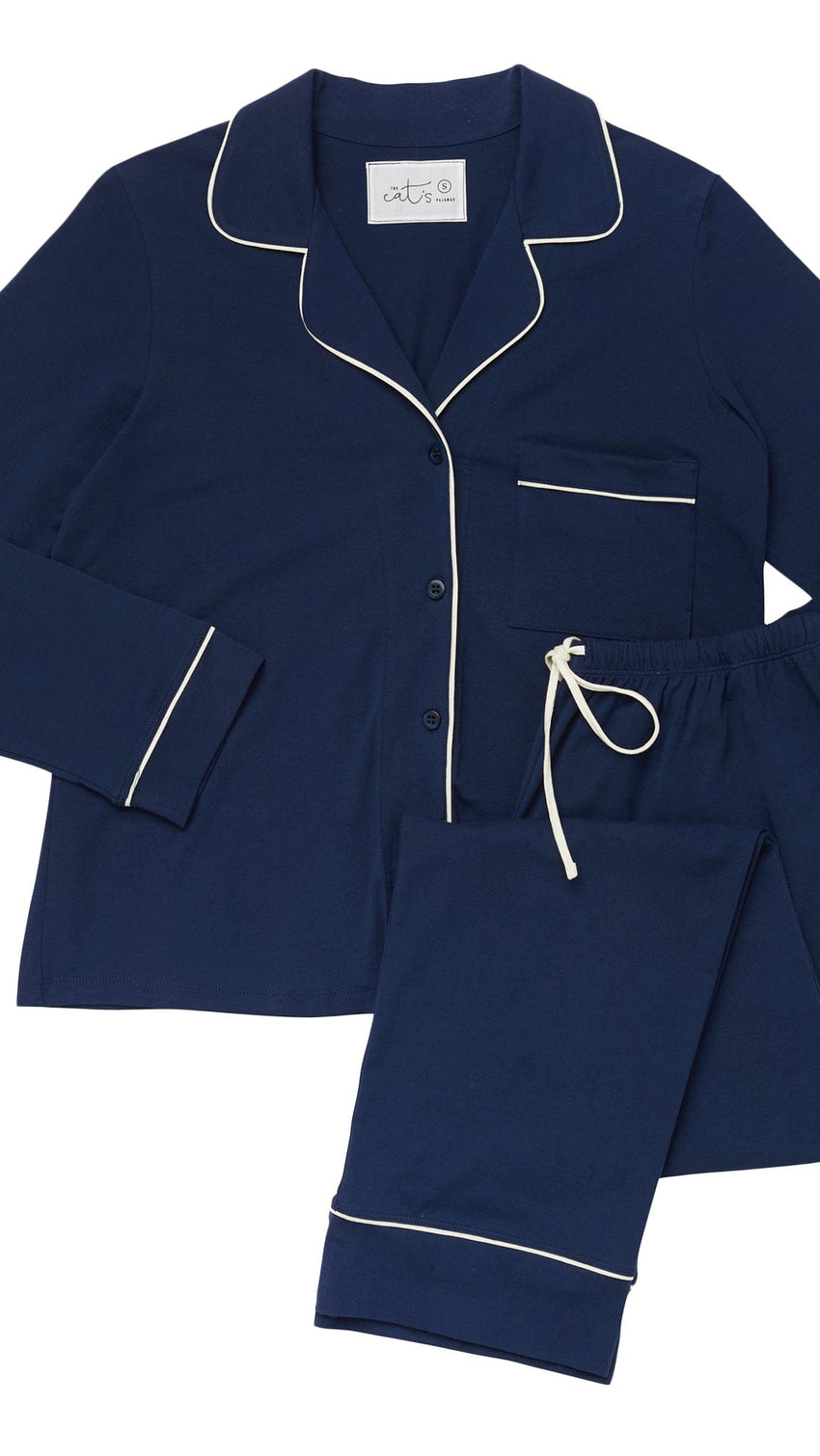 Classic Pima Knit Pajama - Marine Blue Extra Wide Marine Blue