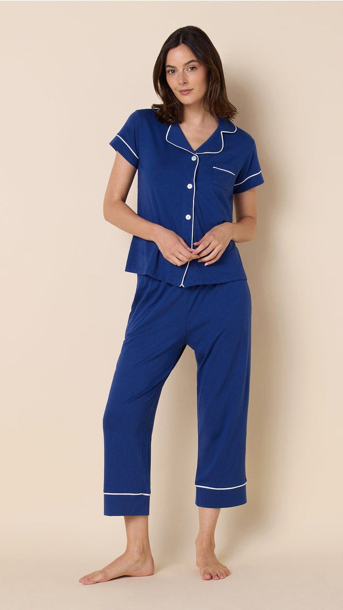 Classic Pima Knit Capri - Marine Blue – The Cat's Pajamas