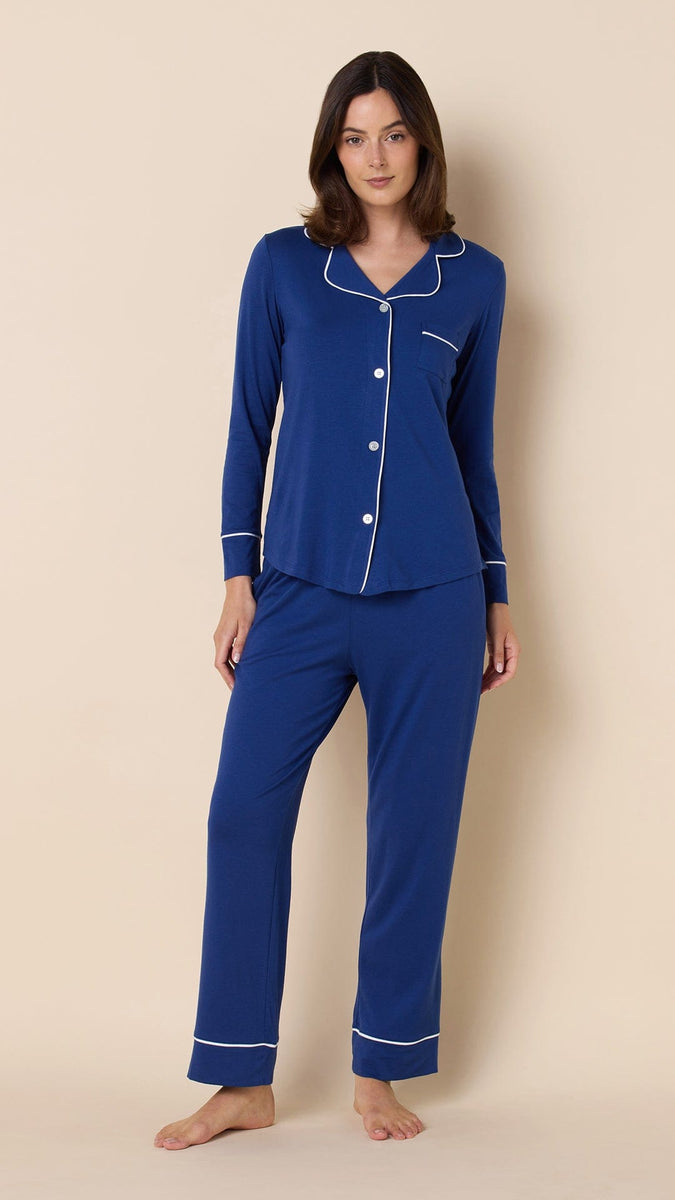 Classic Pima Knit Pajama - Marine Blue – The Cat's Pajamas