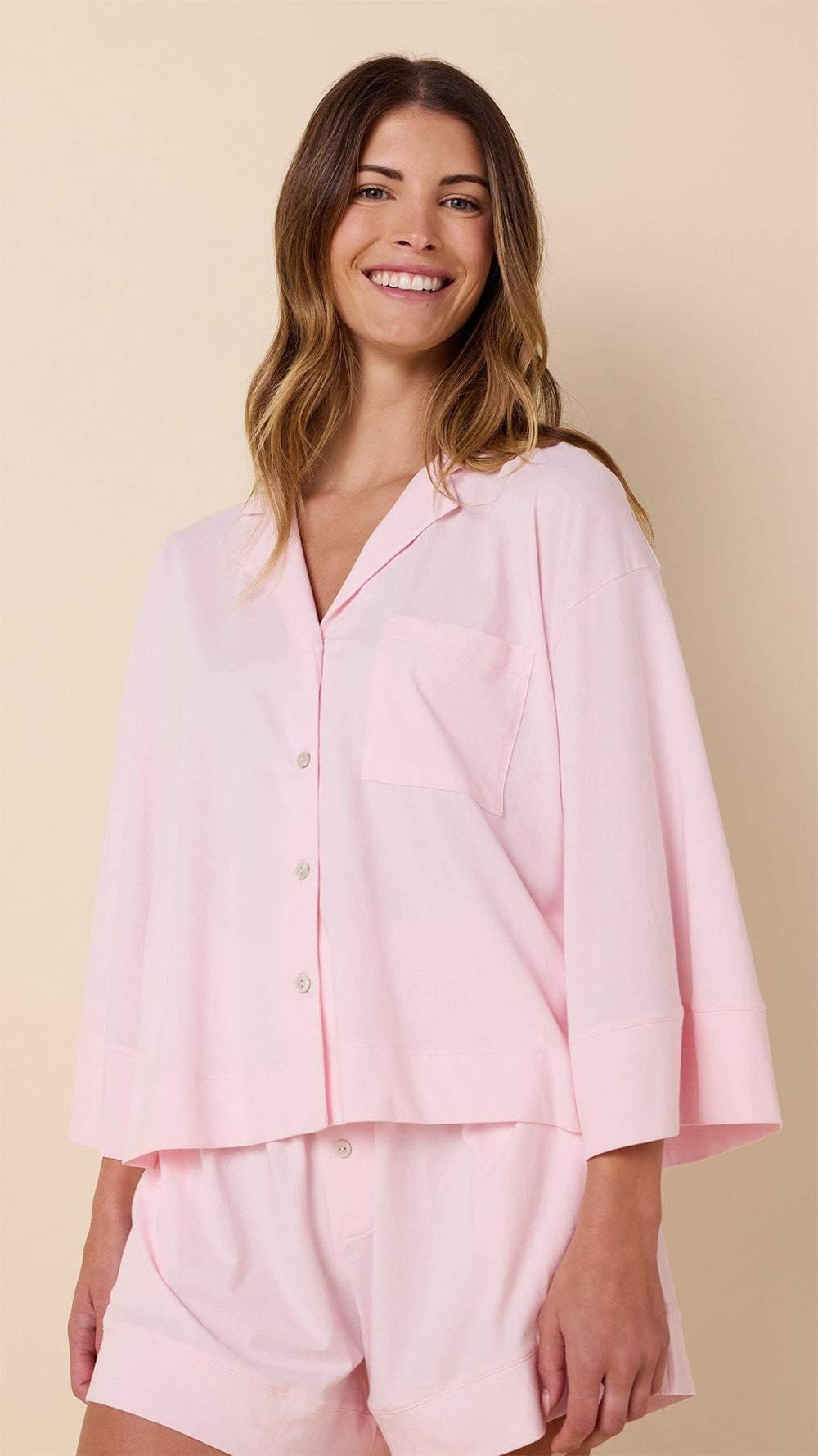 The Mariposa Long-Sleeved Short Set - Petal Extra Petal
