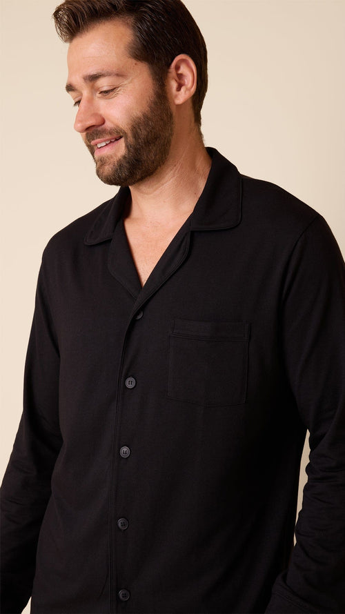 Classic Men's Pima Knit Pajama Set - Midnight Wide Midnight