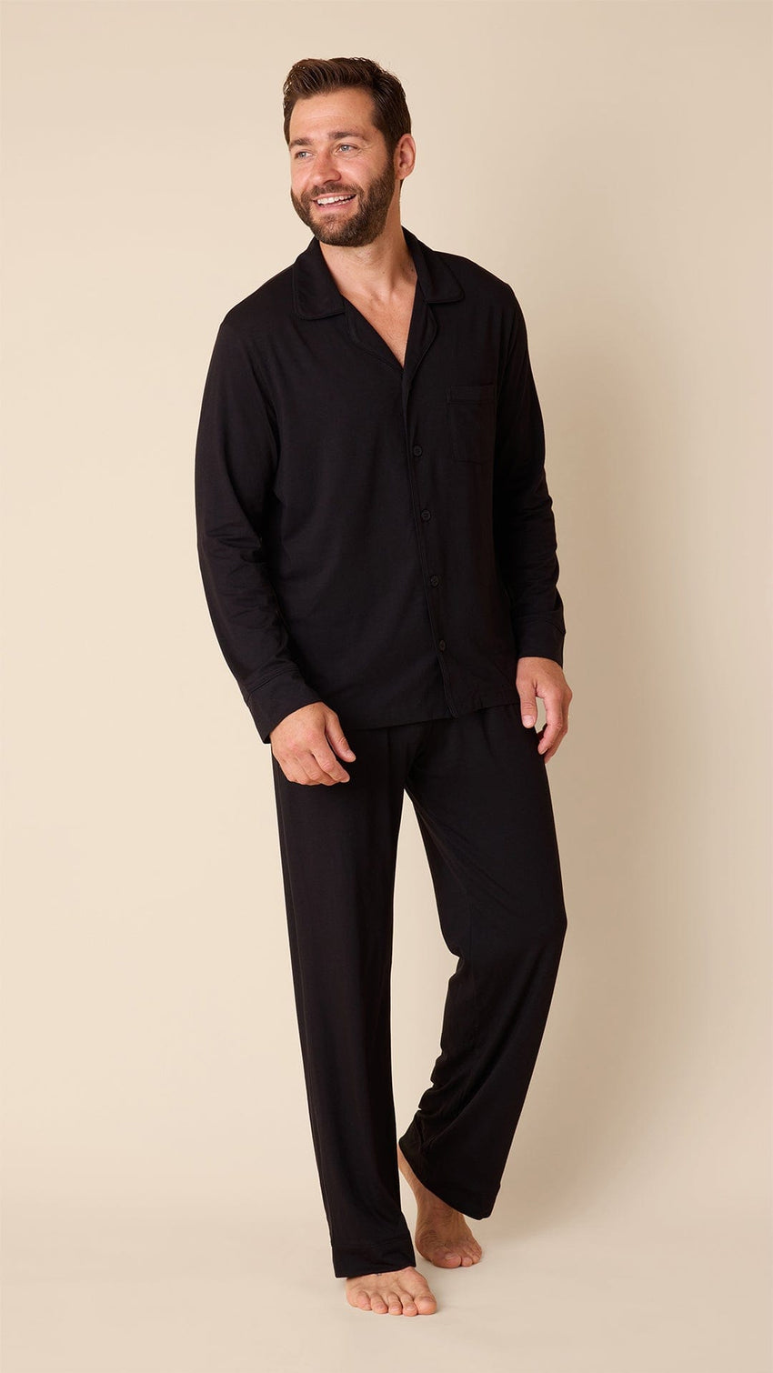 Classic Men's Pima Knit Pajama Set - Midnight Hover Midnight