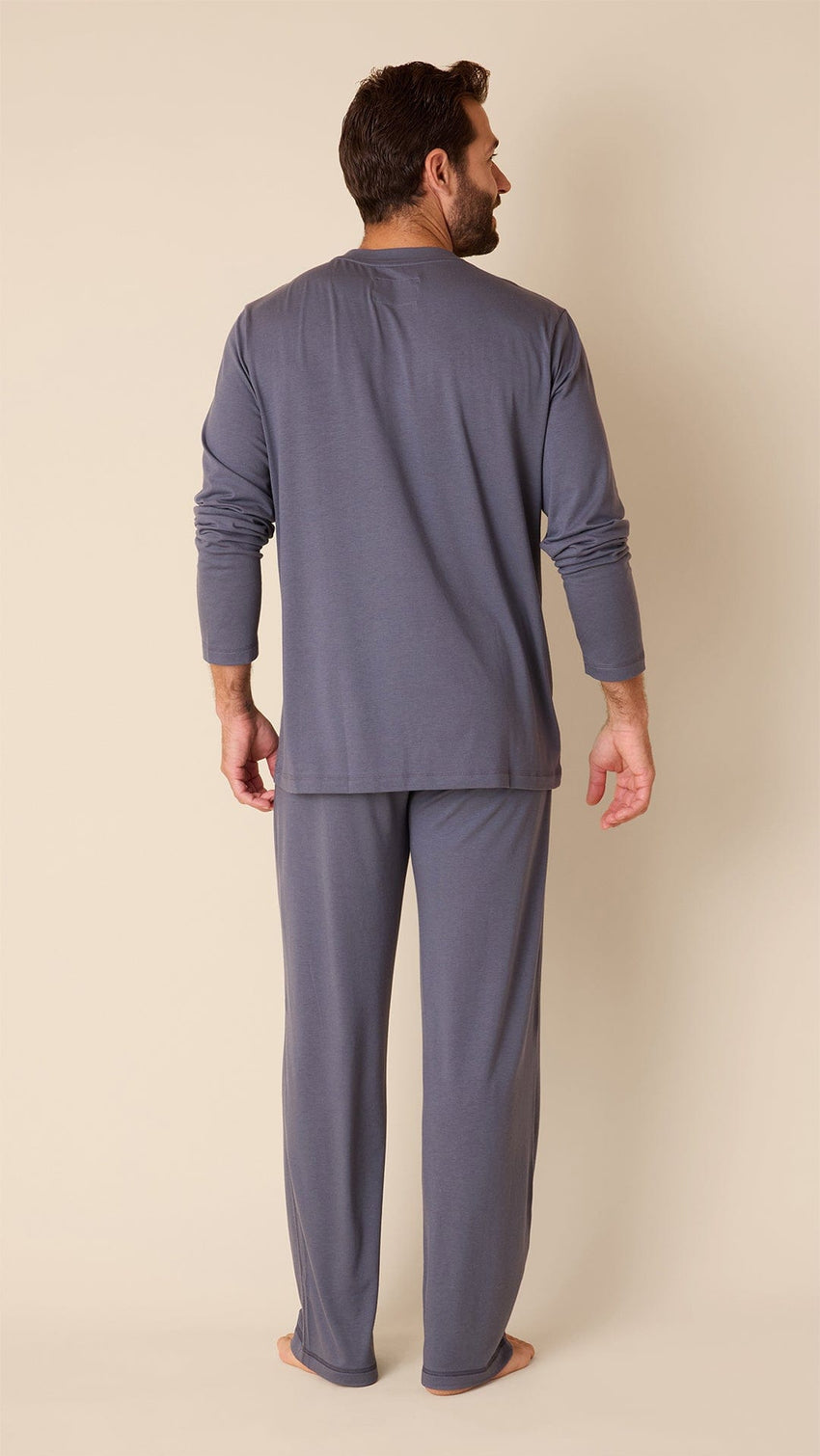 Classic Men's Pima Knit Pullover Set - Steel Grey Hover Steel
