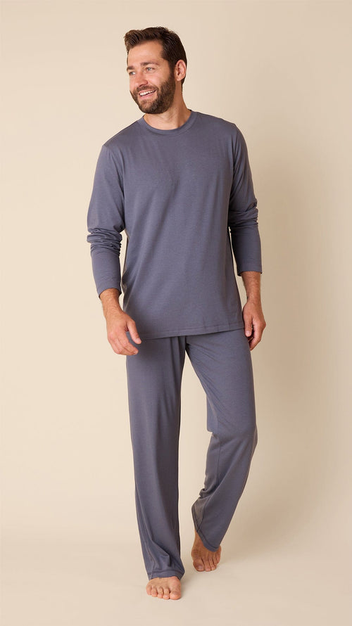 Classic Men's Pima Knit Pullover Set - Steel Grey Main Steel