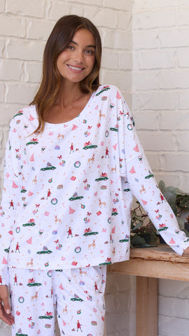 A Merry Little Stroll Pima Knit Pullover Set