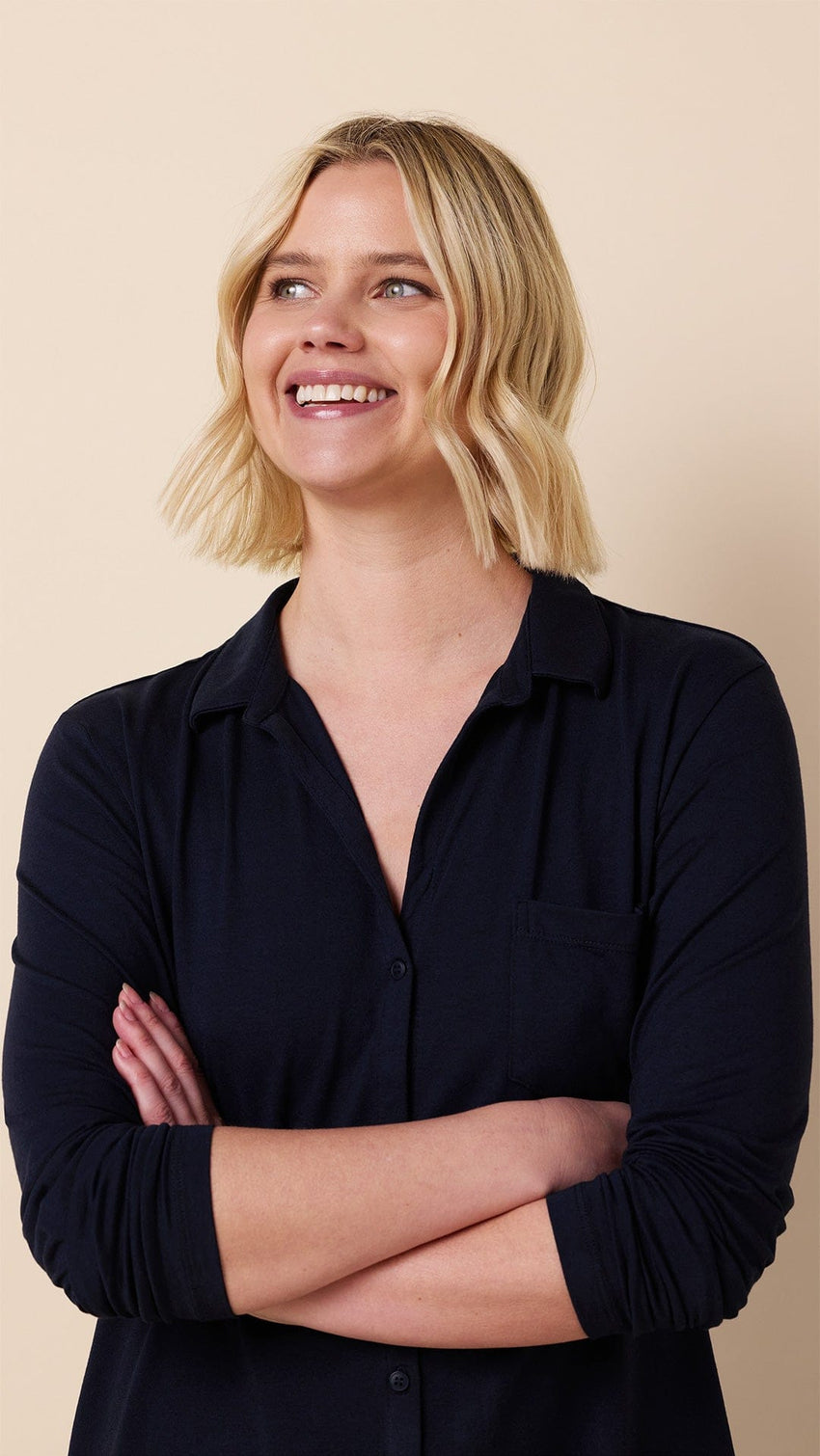 Classic Pima Knit Night Shirt - Midnight Extra Midnight