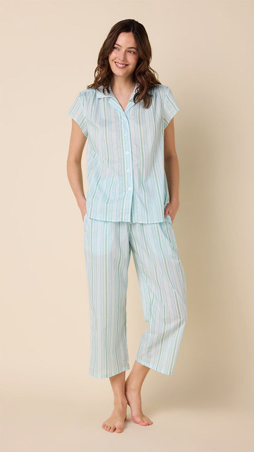 Nantucket Stripe Stripe Voile Capri Hover Blue