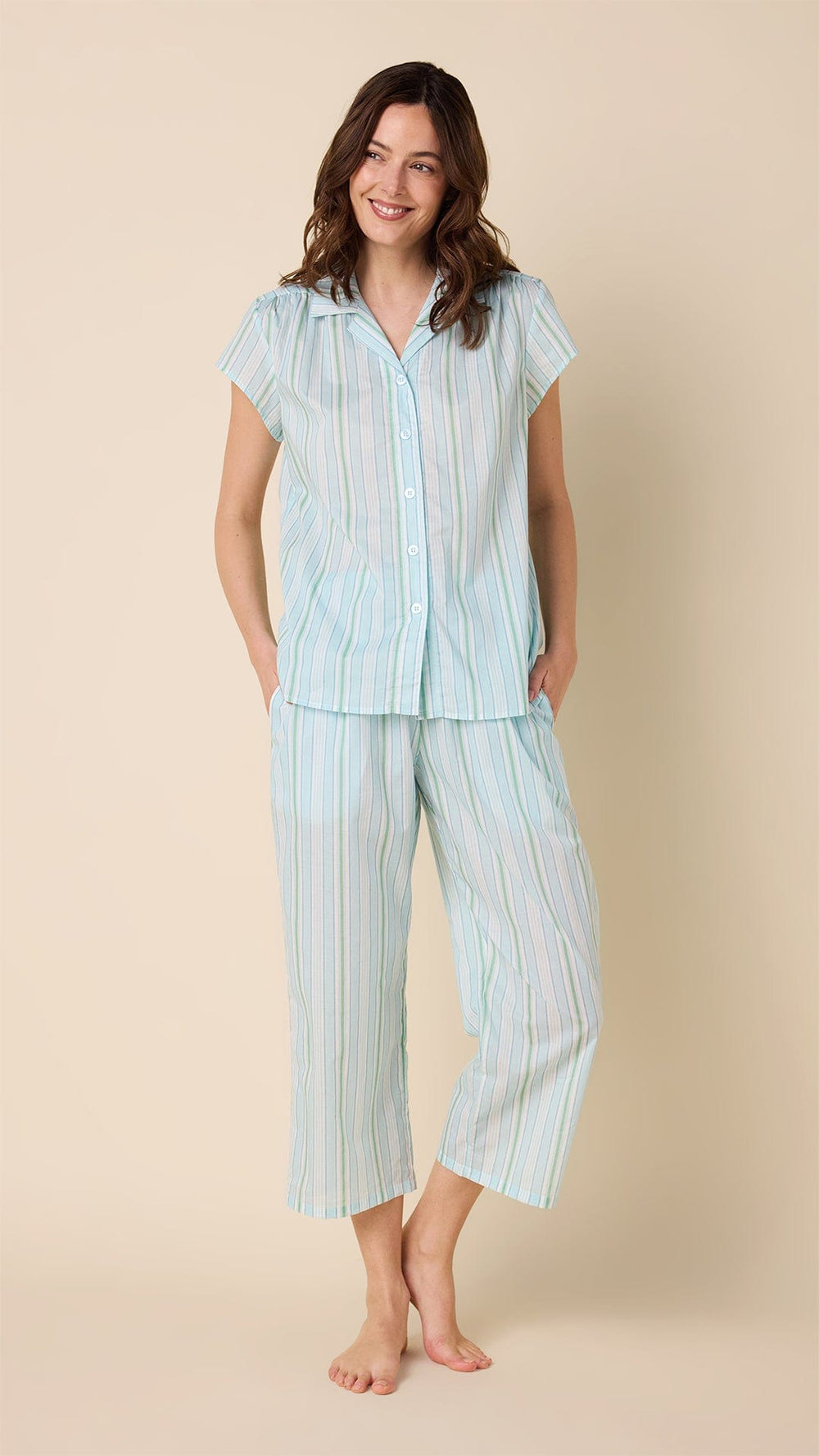 Nantucket Stripe Stripe Voile Capri Hover Blue