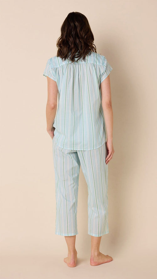 Nantucket Stripe Stripe Voile Capri Extra Blue