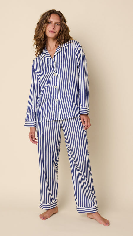 Classic Stripe Luxe Pima Pajama - Navy