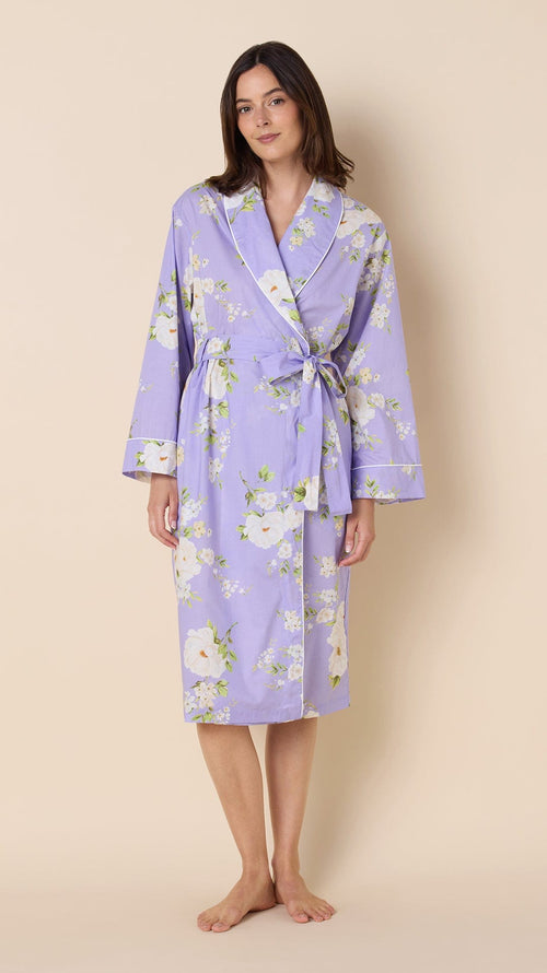Orla Luxe Pima Shawl Collar Robe - Lavender Extra Wide Lavender