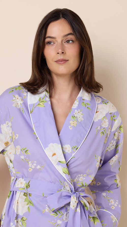 Orla Luxe Pima Shawl Collar Robe - Lavender Extra Lavender