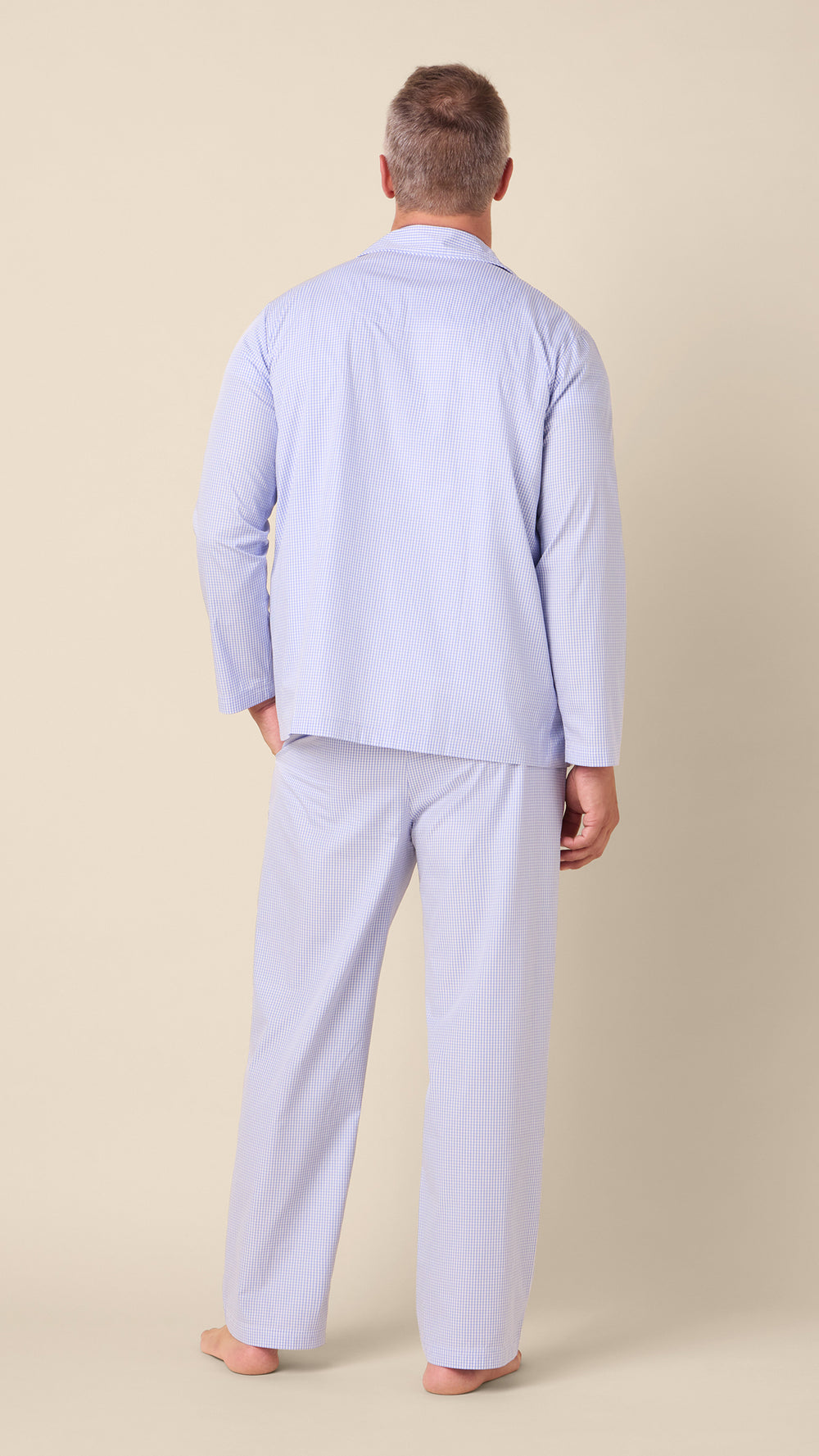 Oxford Check Luxe Pajama Set Hover Blue