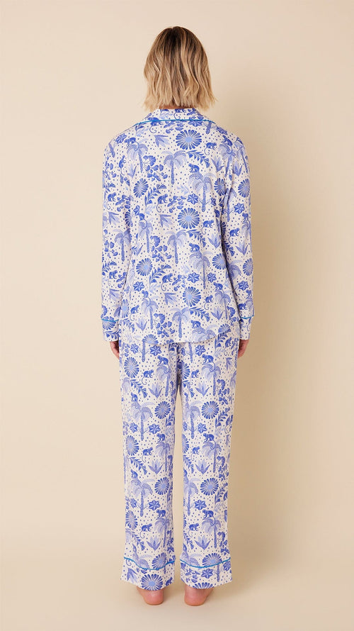 Palmera Pima Knit Long-Sleeved Pajama Hover White