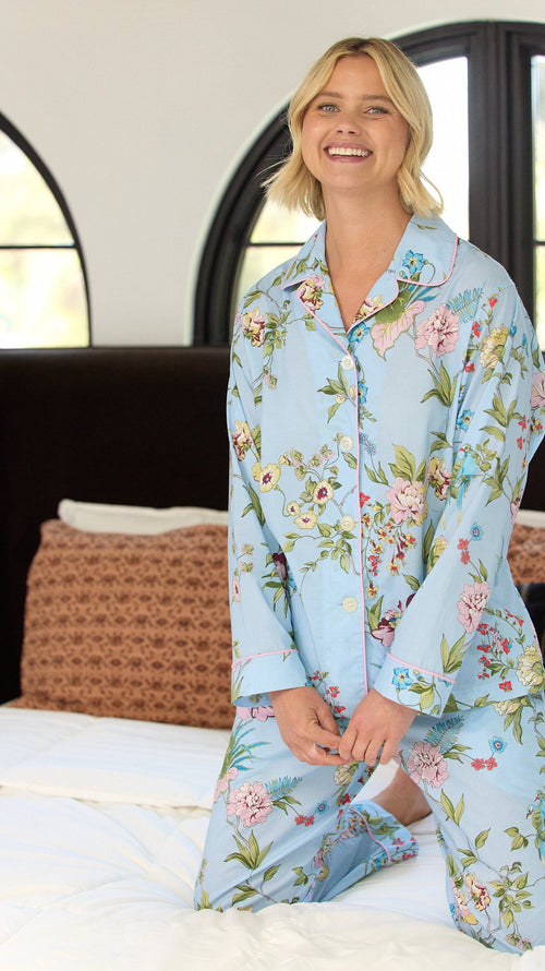Perch and Bloom Luxe Pima Pajama Extra Blue