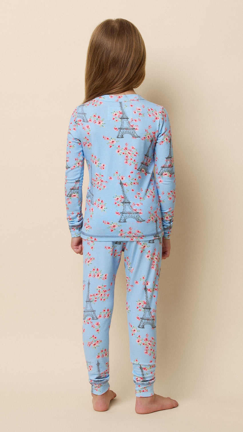 Petals Over Paris Pima Knit Kid's Pullover Set Extra Blue