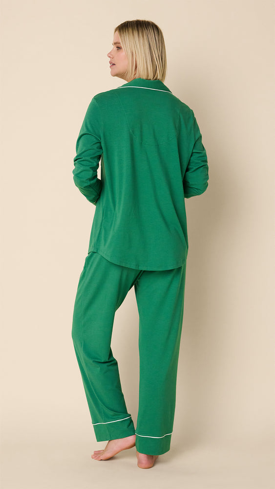 Classic Pima Knit Long-Sleeved Pajama - Pine Hover Pine