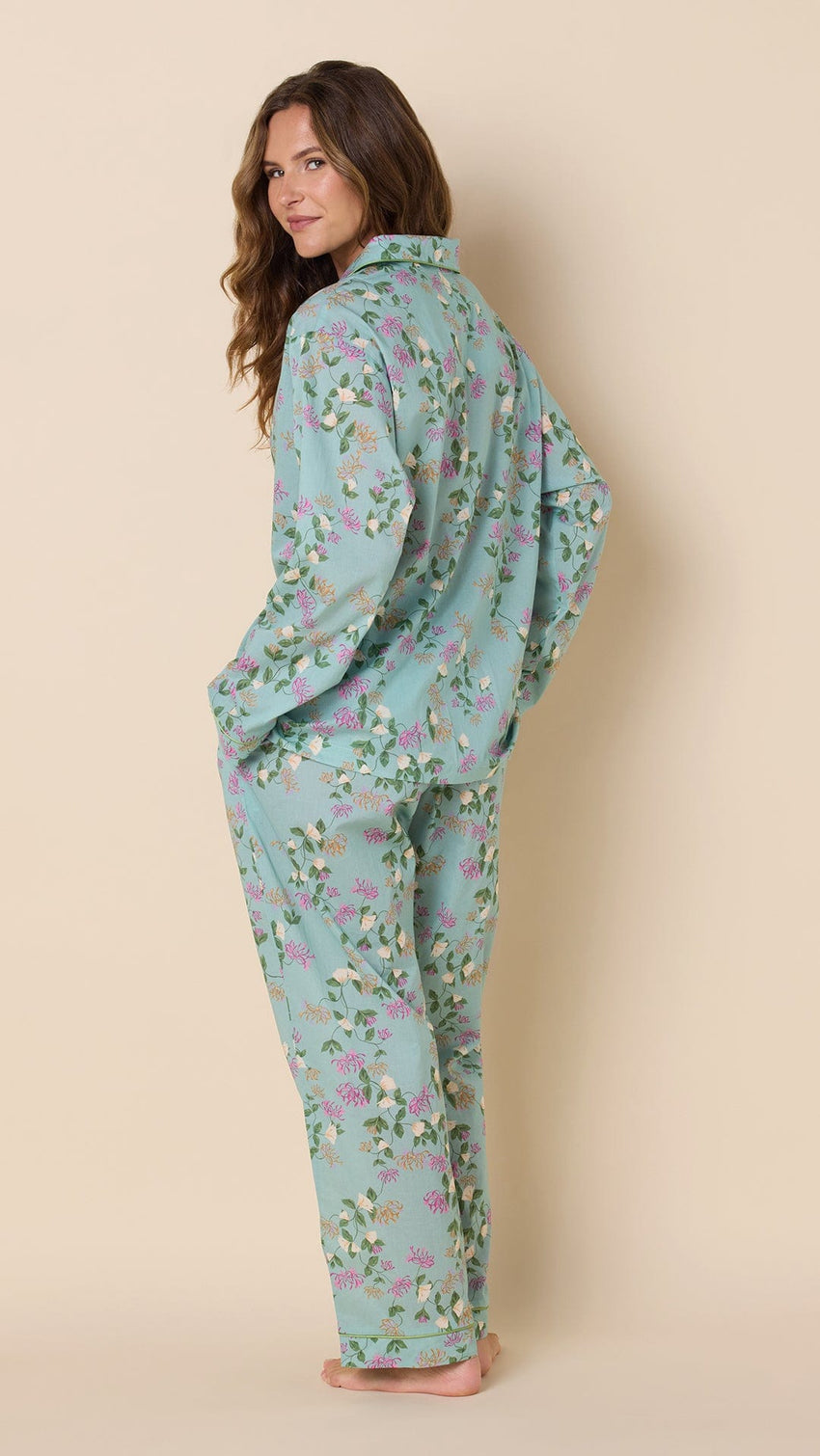 Pippa Voile Pajama Hover Green