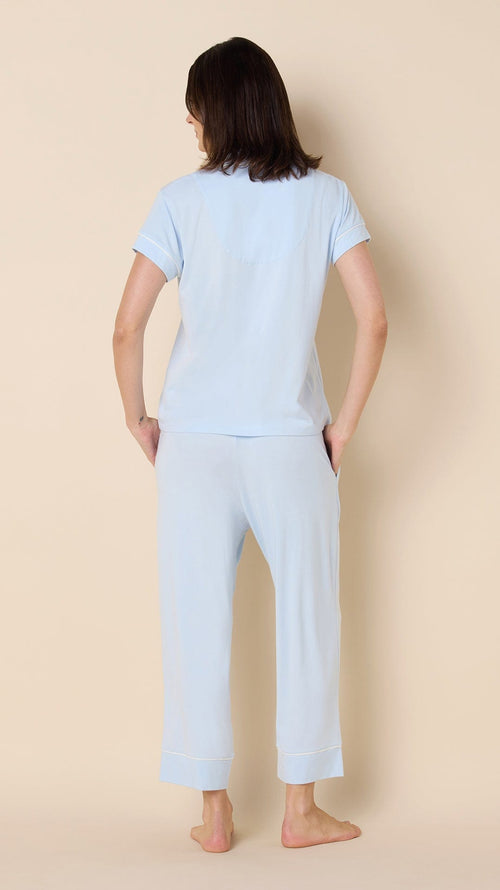 Classic Pima Knit Capri - Powder Blue Hover Powder Blue