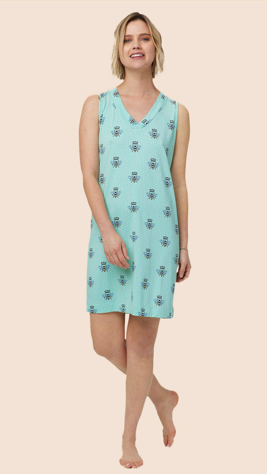 Queen Bee Pima Knit Nightgown - Mint Main Mint
