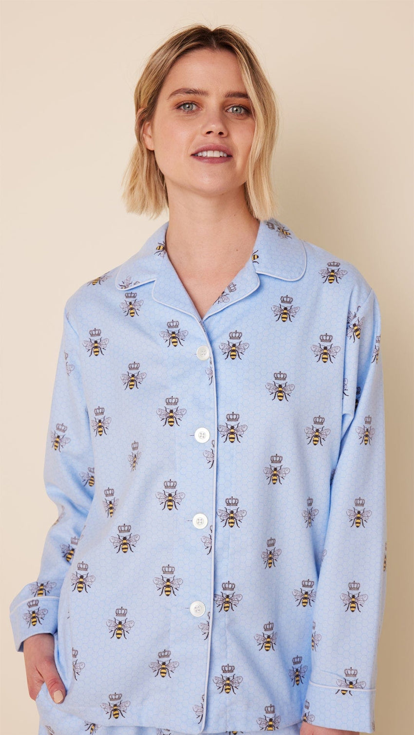 Queen Bee Flannel Pajama - Blue Extra Blue