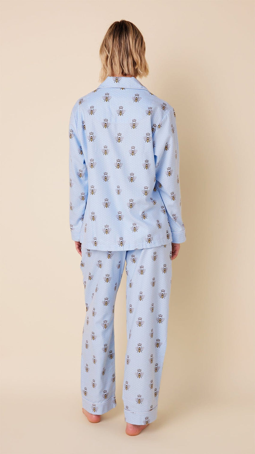 Queen Bee Flannel Pajama - Blue Extra Blue