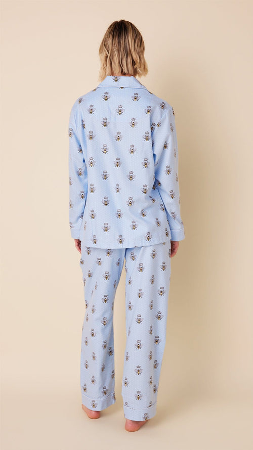 Queen Bee Flannel Pajama - Blue Extra Blue