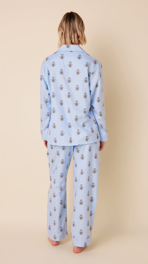 Queen Bee Flannel Pajama - Blue Hover Blue