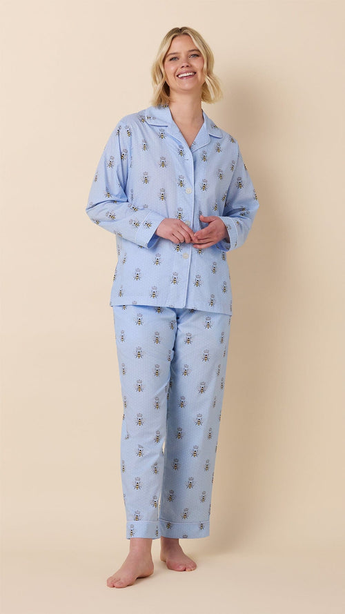Queen Bee Luxe Pima Pajama - Blue Extra Blue