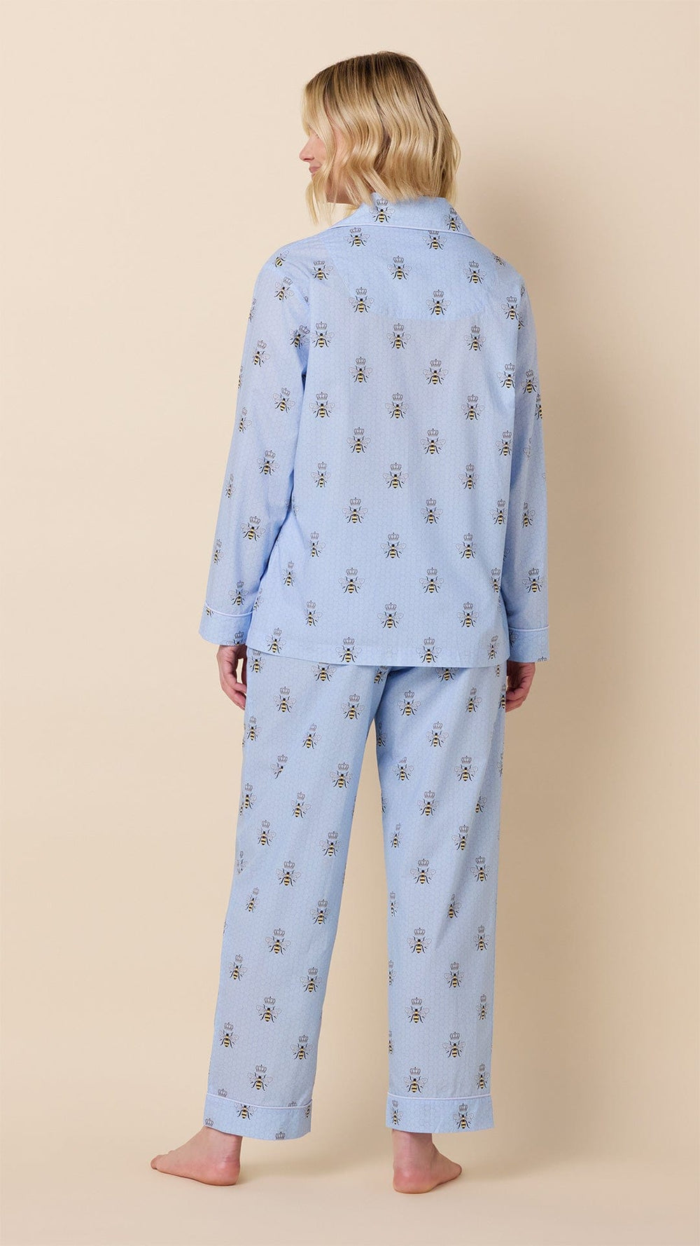 Queen Bee Luxe Pima Pajama - Blue Hover Blue