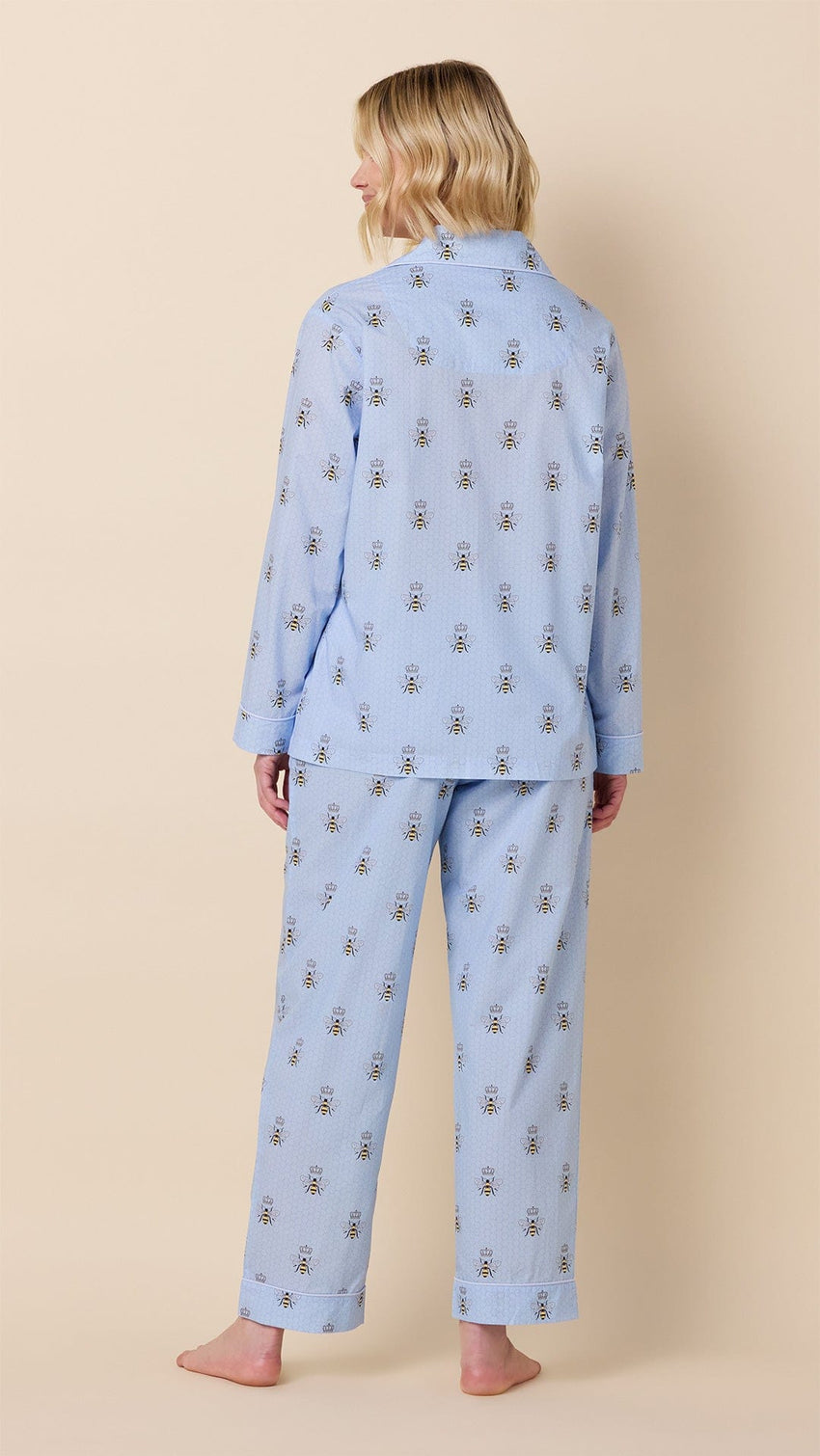 Queen Bee Luxe Pima Pajama - Blue Hover Blue
