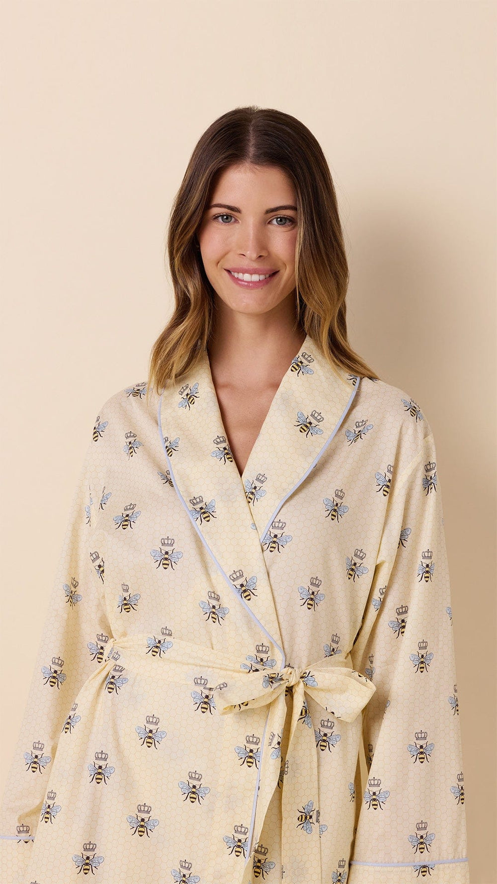 Queen Bee Luxe Pima Shawl Collar Robe - Honey Extra Honey