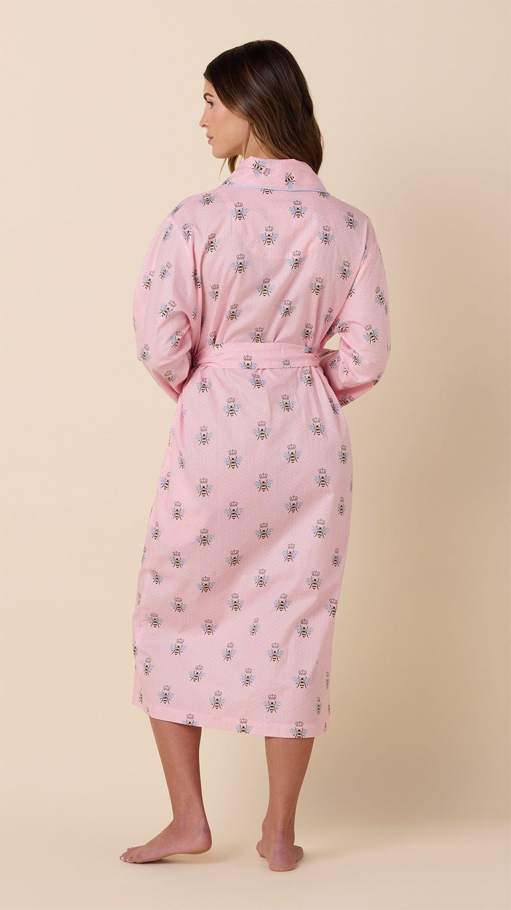 Queen Bee Luxe Pima Shawl Collar Robe - Pink Extra Pink