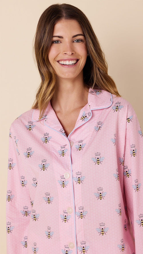 Queen Bee Luxe Pima Pajama - Pink Wide Pink