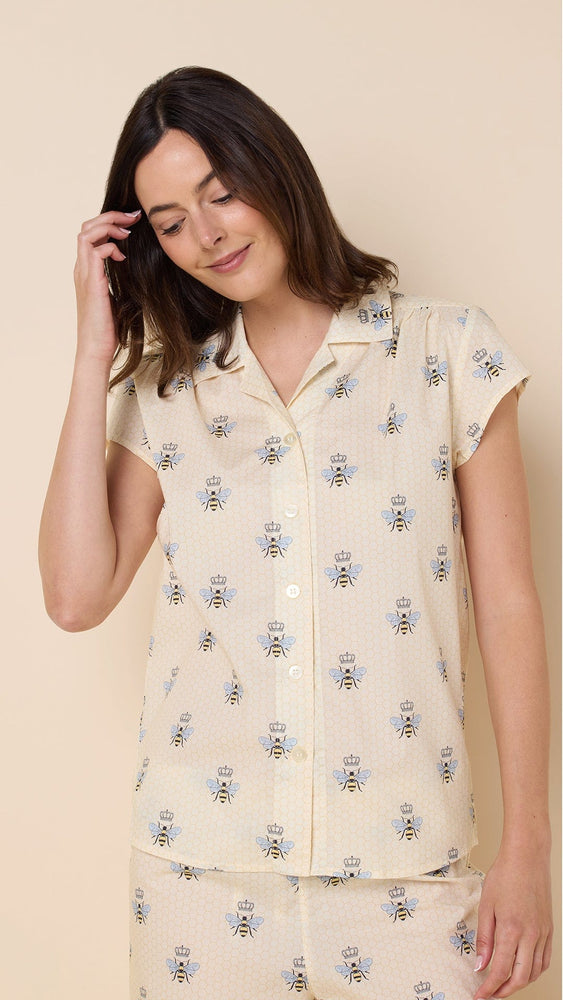 Queen Bee Luxe Pima Short Set - Honey Hover Honey
