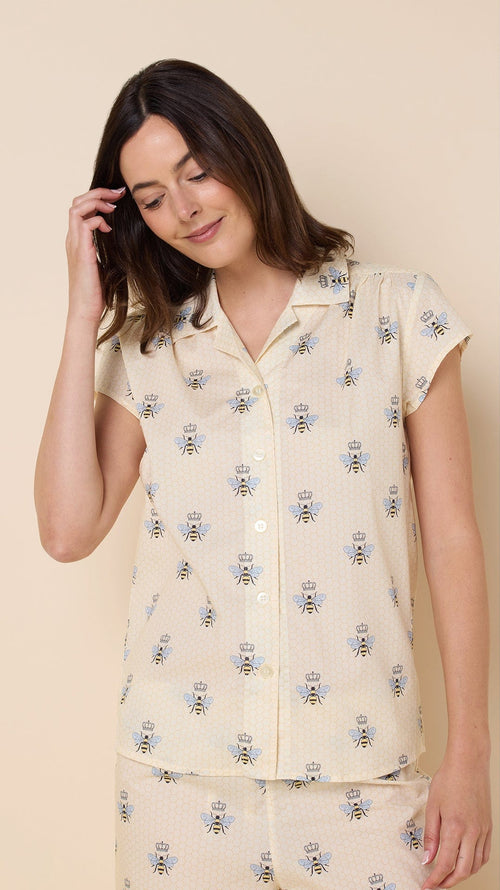 Queen Bee Luxe Pima Short Set - Honey Hover Honey