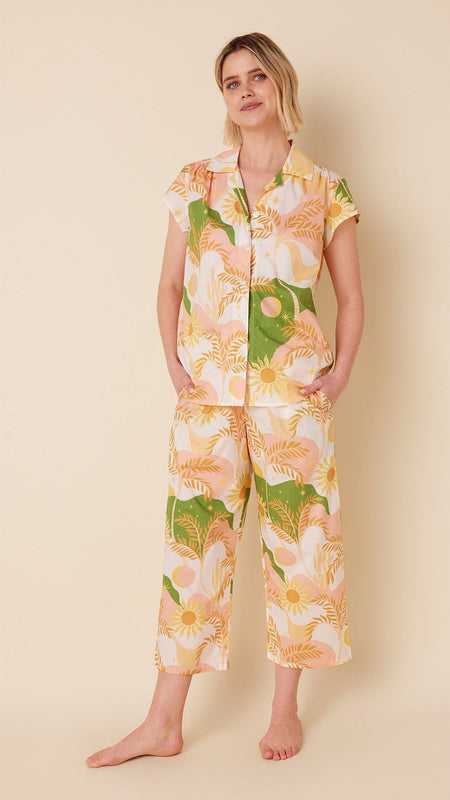 Imperial Treasures Luxe Sateen Capri Pajama Set – A Little Bird Boutique