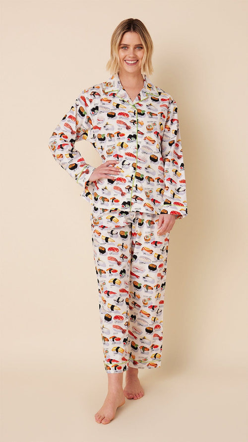 Sushi Poplin Pajama - White Hover White